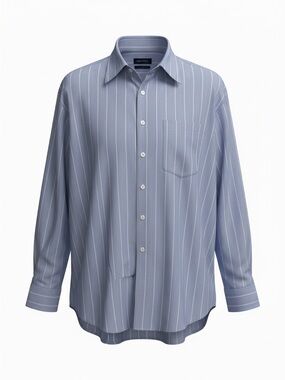Nautica Blue Pinstripe Men's Dress Shirt 100% Cotton Size 34/35